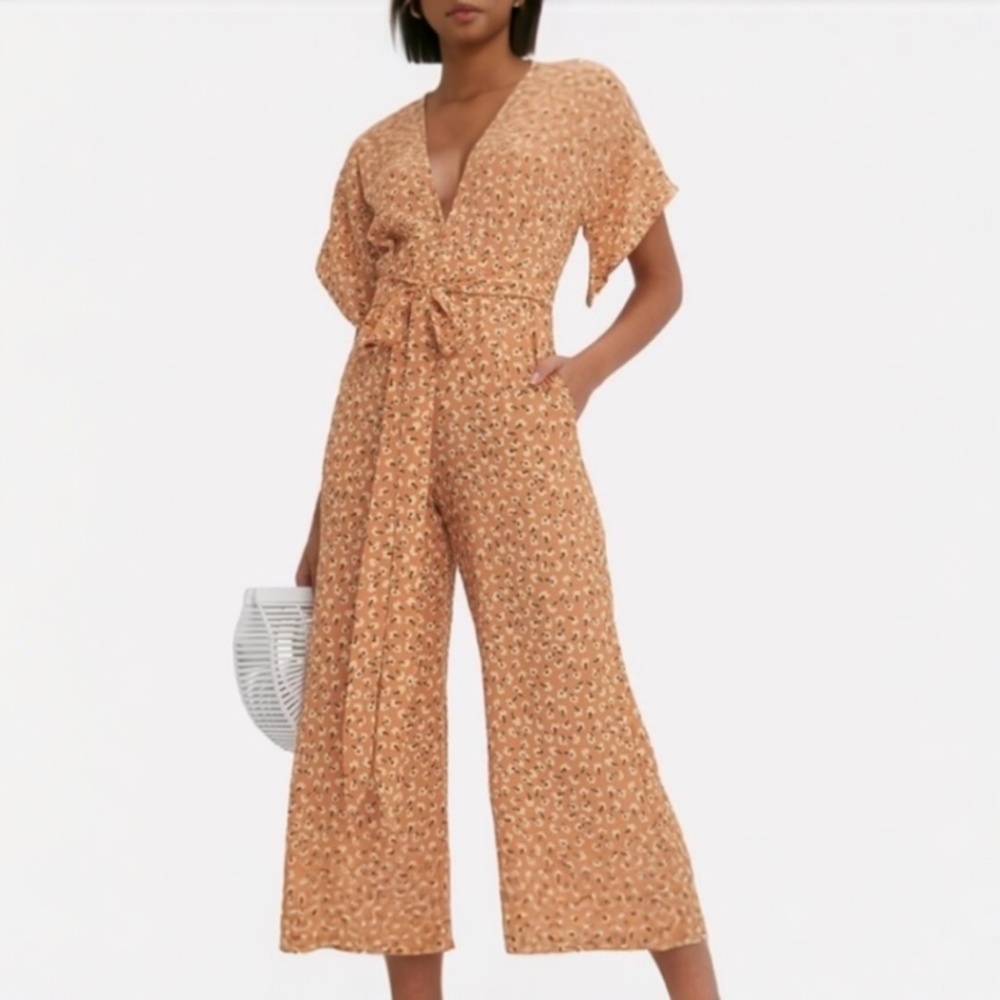 Faithfull The Brand Cedric Women’s Jumpsuit in Vintage Bloom Peach Floral | XS
